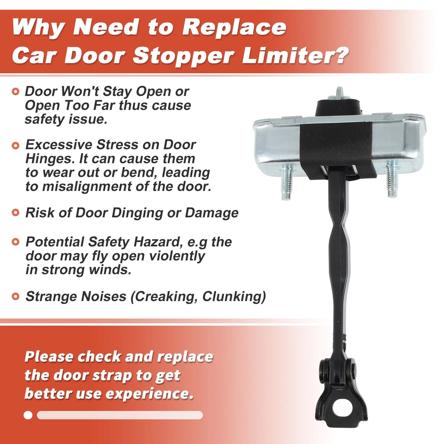 Front Door Check Strap Limiter for Toyota Highlander (2008-2013)