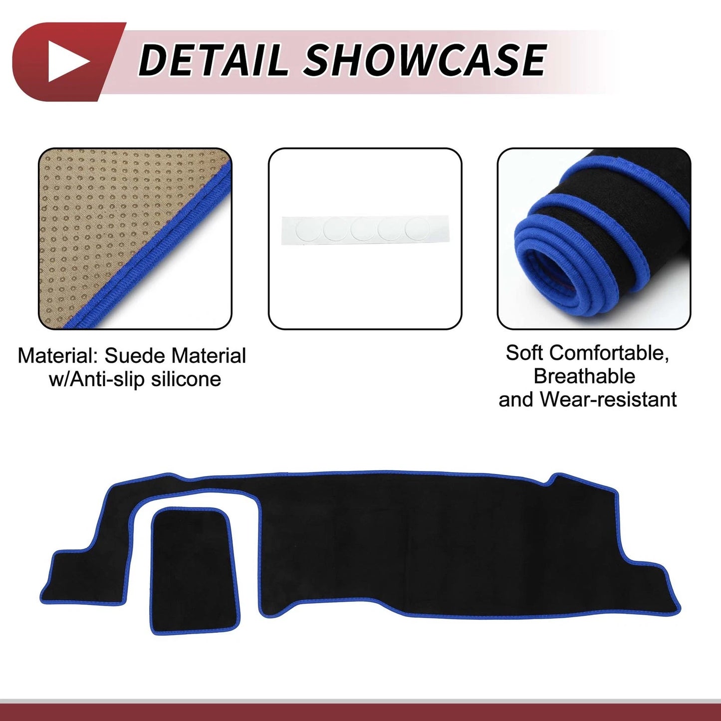 Dashboard Cover Mat for Suzuki Hustler MR52S MR92S (2020-2021) Black Blue