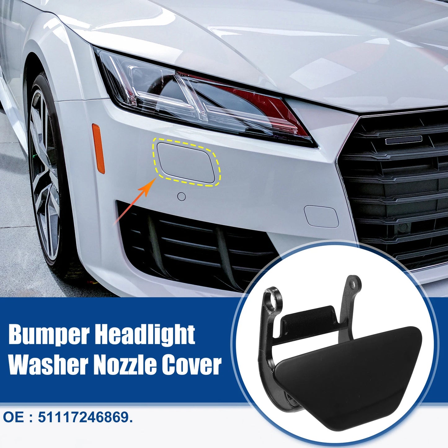 Headlight Washer Spray Nozzle Cover for BMW 5 Series F10 (2011-2017)