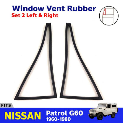 Door Window Vent Rubber Weatherstrip Pair LH+RH Fits Nissan Patrol G60 1960-80