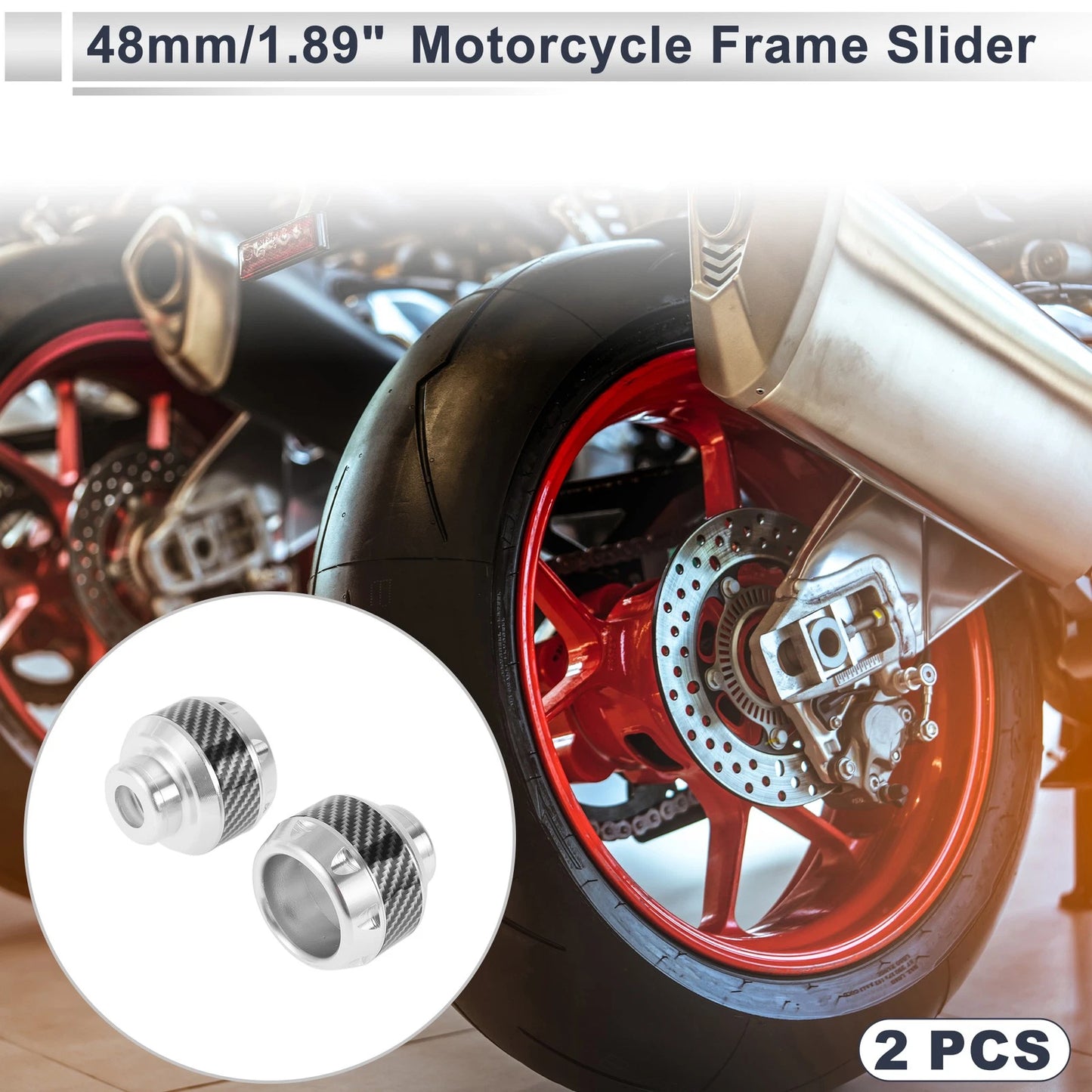 Slider Frame 14mm 2 x Aluminum Alloy Carbon Fiber for Motorcycle