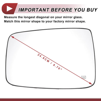Heated Left Driver Side Mirror Glass for Dodge RAM 1500 2500