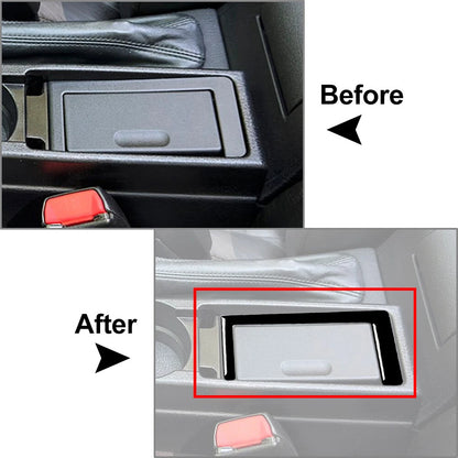 Black Gear Shift Panel Storage Box Cover Trim for BMW 3 Series (1991-1999)