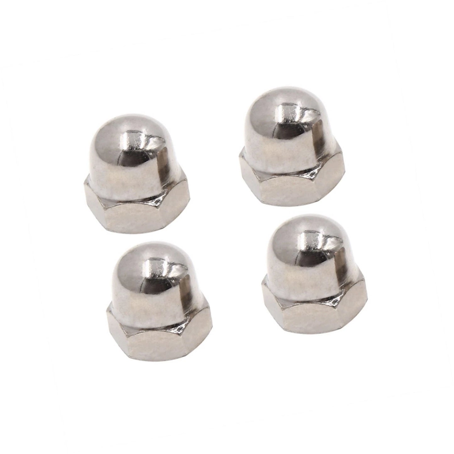 4pcs / 10mm / Chrome Motorcycle Rear Shock Absorber Screw Nut for CG125