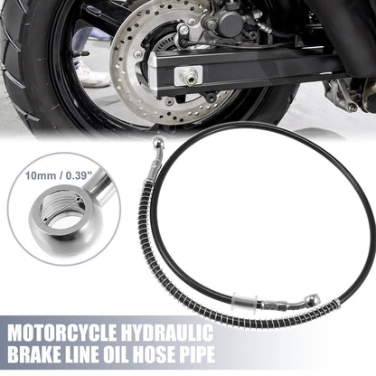 Brake Line / 35.43" 10mm / Stainless Steel Black Hydraulic Oil Hose for Motorcycle