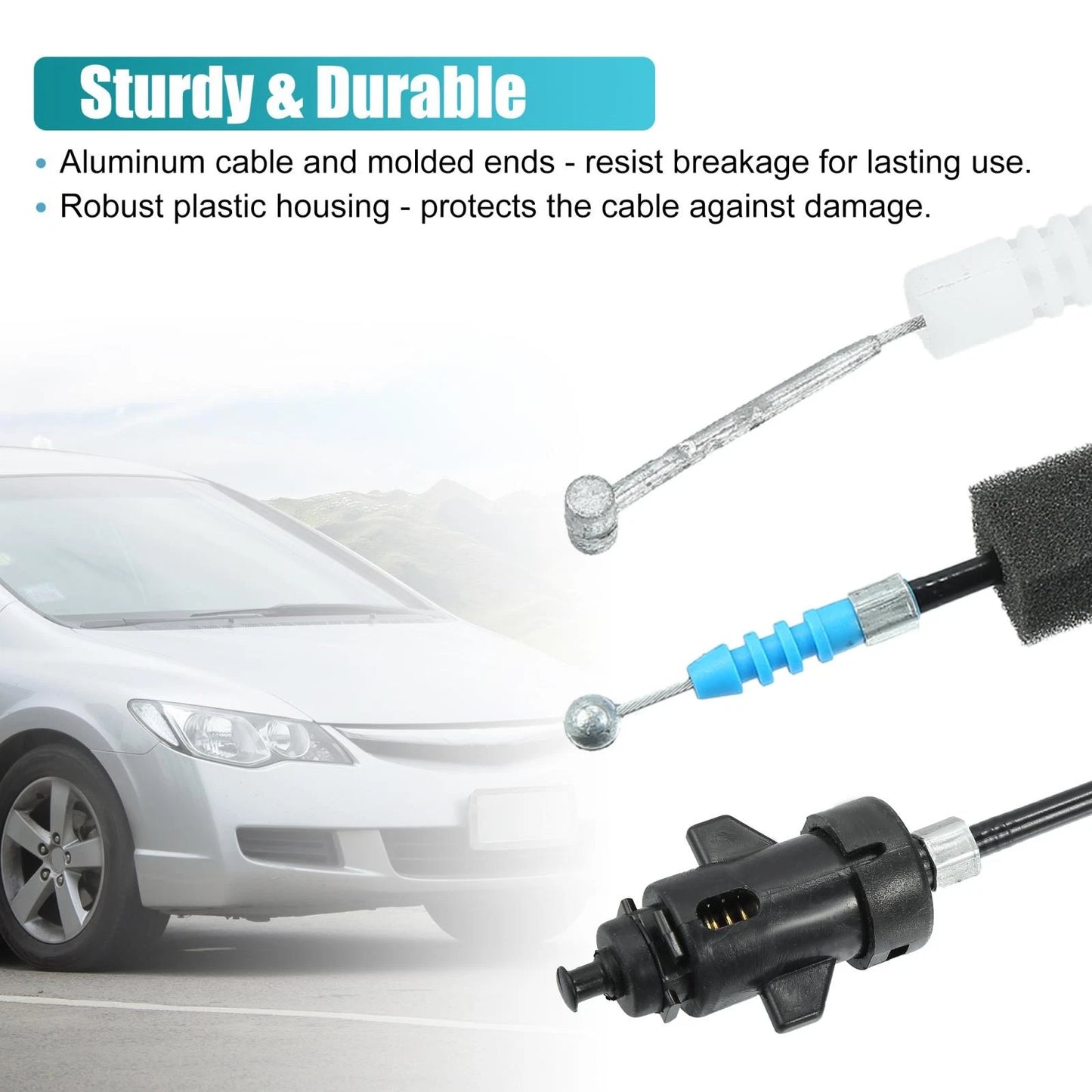Trunk Lid Fuel Door Release Cable for Honda Civic (2001-2005) Black