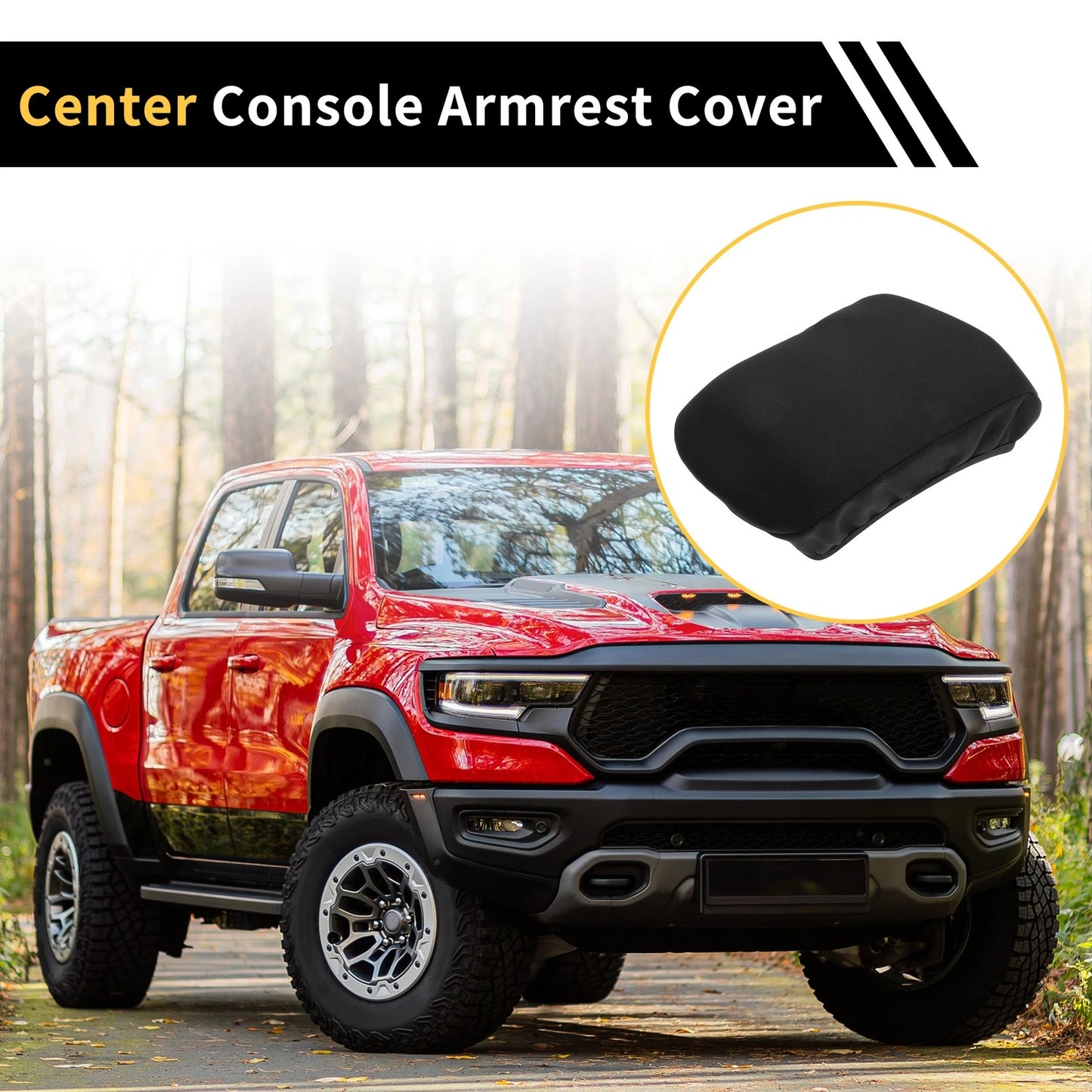 Console Lid Armrest Cover for Chevrolet Microfiber Leather Soft Foam Black