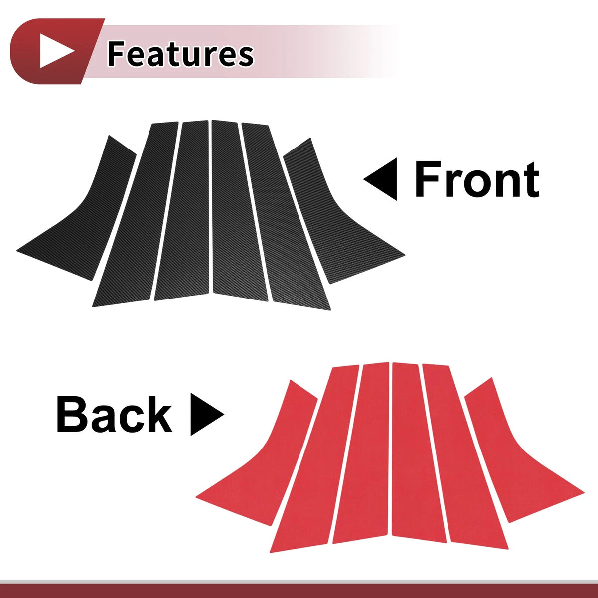 Black Carbon Fiber Door Pillar Window Trim for Volvo V40