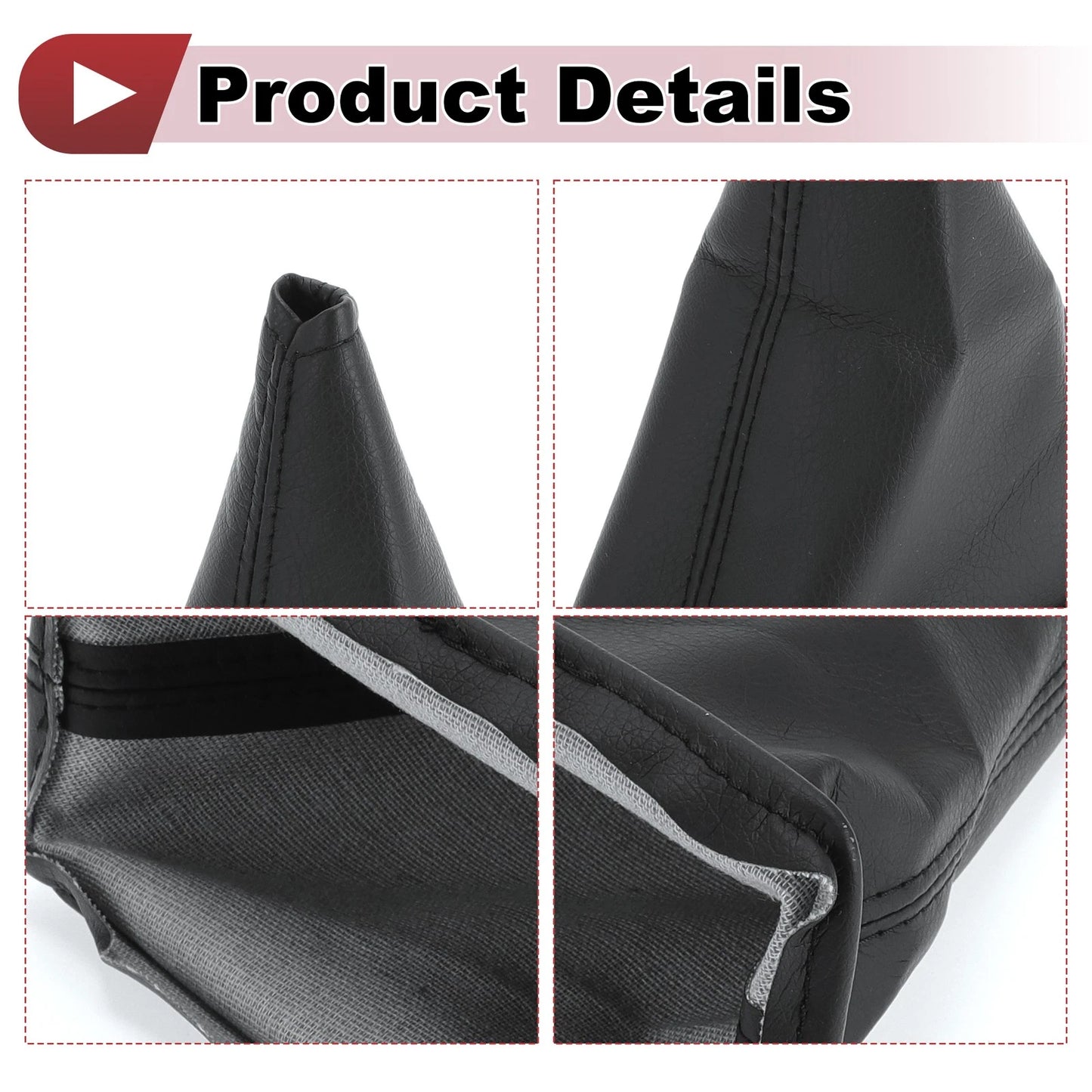 Car Gear Shift Stick Gaiter for Toyota Corolla (2001-2013) Black Faux Leather
