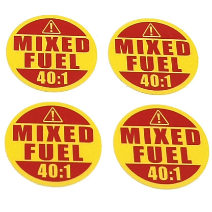 Mixed Fuel 1" Round Decal Sticker Warning for Gasoline - 42 Pcs