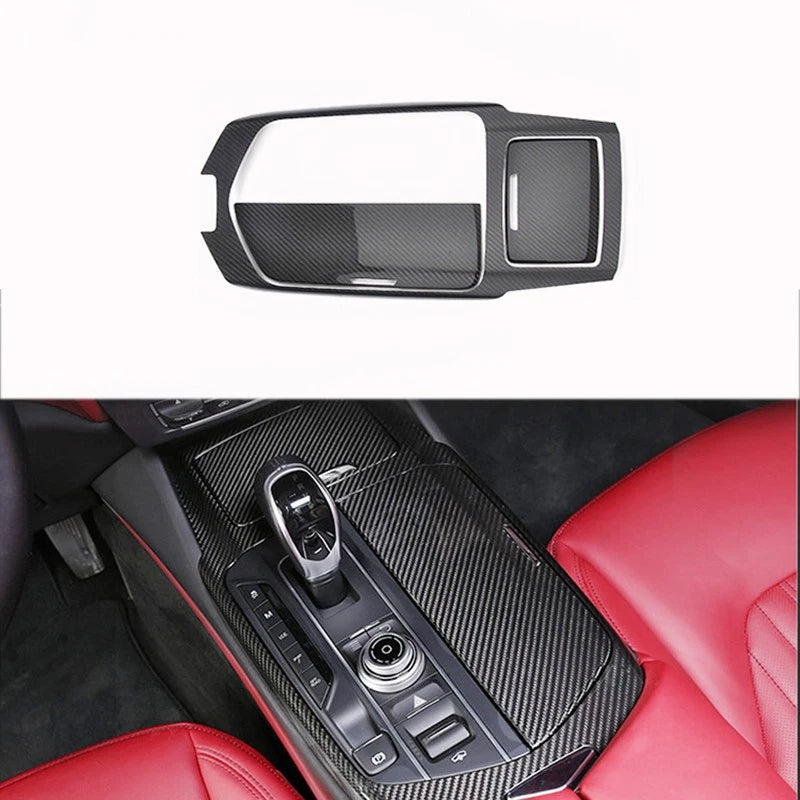 100% Carbon Fiber Console Gear Shift Panel Cover Trim for Maserati Levante 2016+