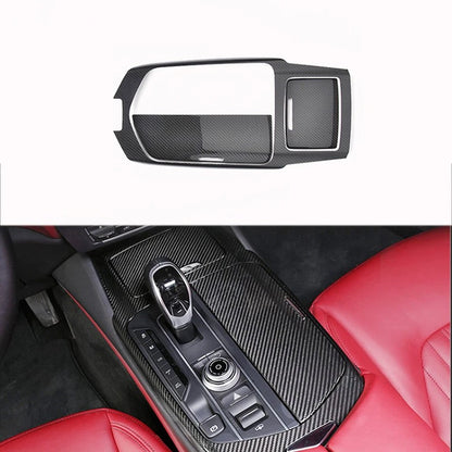 100% Carbon Fiber Console Gear Shift Panel Cover Trim for Maserati Levante 2016+