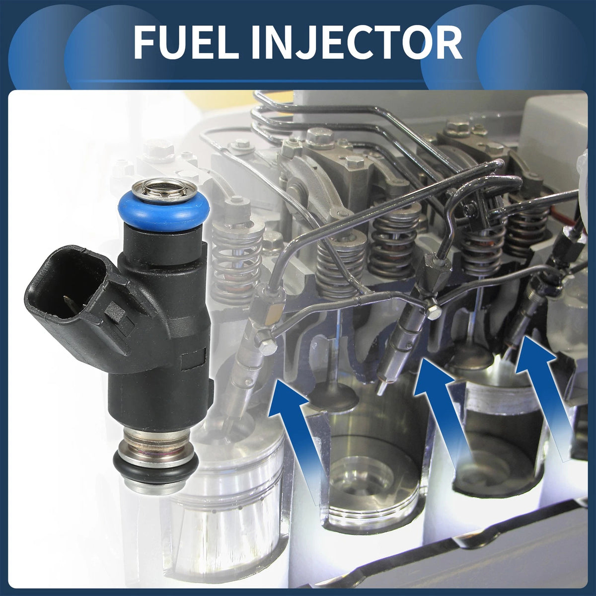 Fuel Injector 3.3L for Hyundai Santa (2007-2009) - 6 Pcs Black