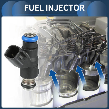 Fuel Injector 3.3L for Hyundai Santa (2007-2009) - 6 Pcs Black