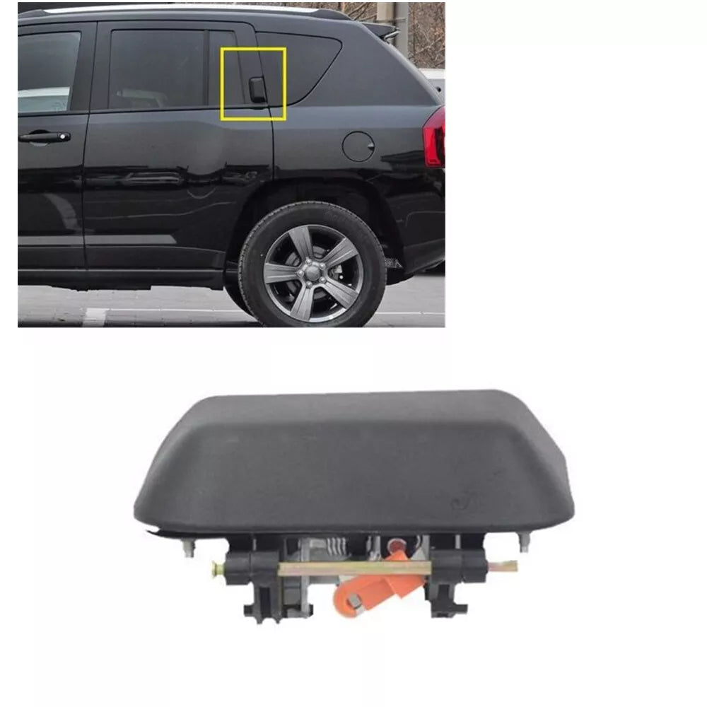 Left Rear Door Handle for Jeep Compass (2007-2016) Black 2 x Covers