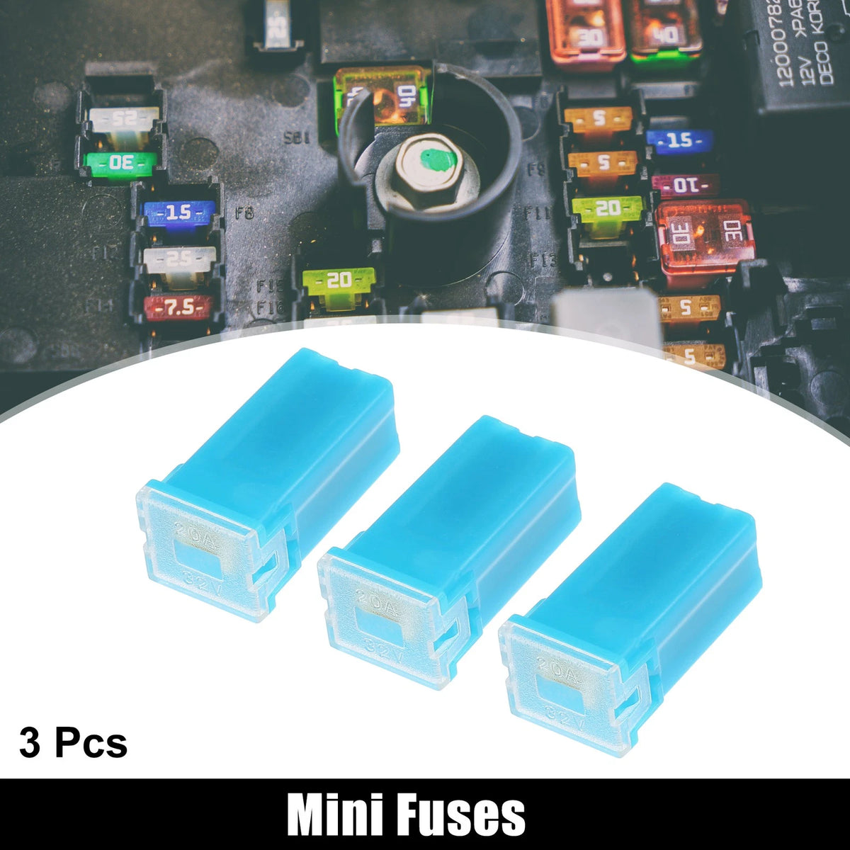 3 x 32V 20A Mini Block Fuse for Trucks & Pickup Cars