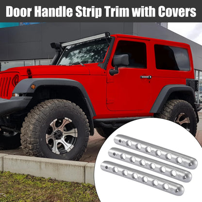 3 x Door Handle Trim Covers for Jeep Wrangler 2 Door (2007-2018)