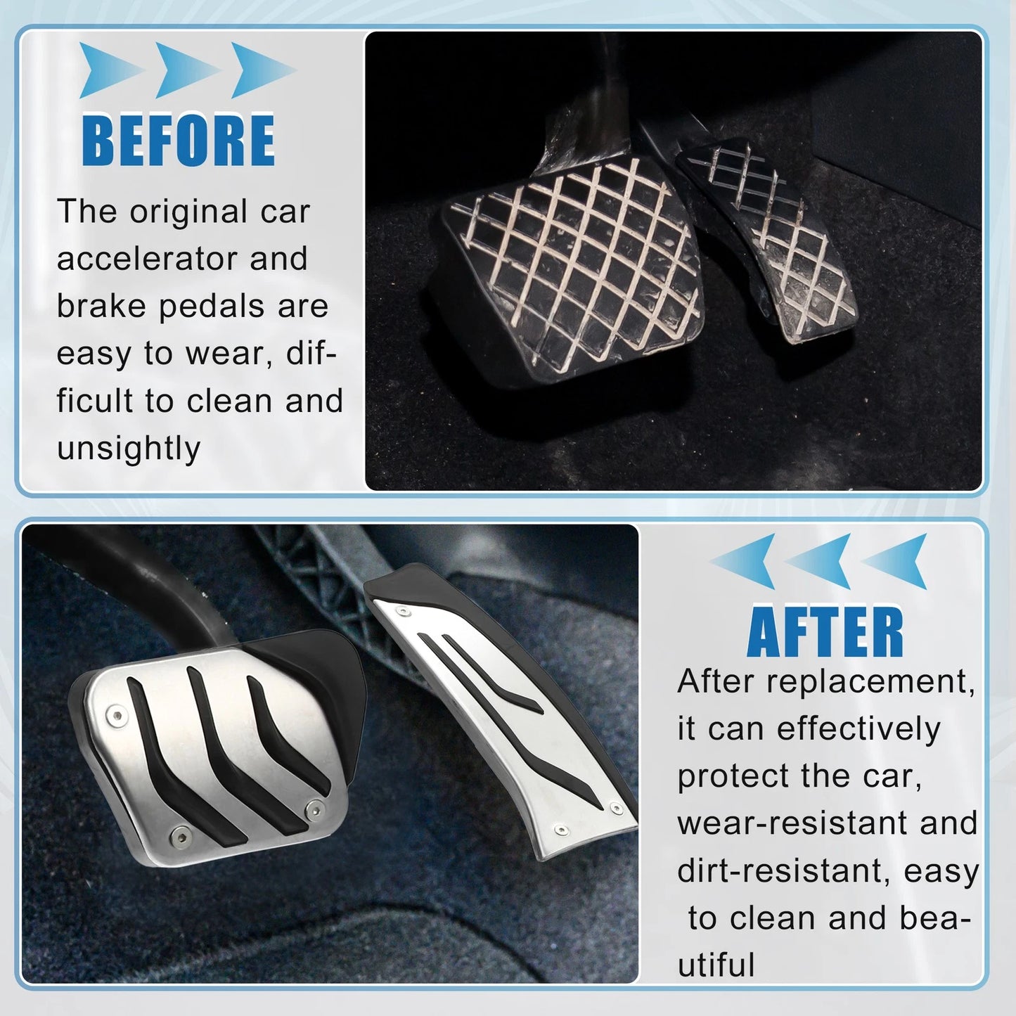 3 Pcs Accelerator & Brake Pedal Covers for BMW 1 2 3 4 Series (2011-2020)