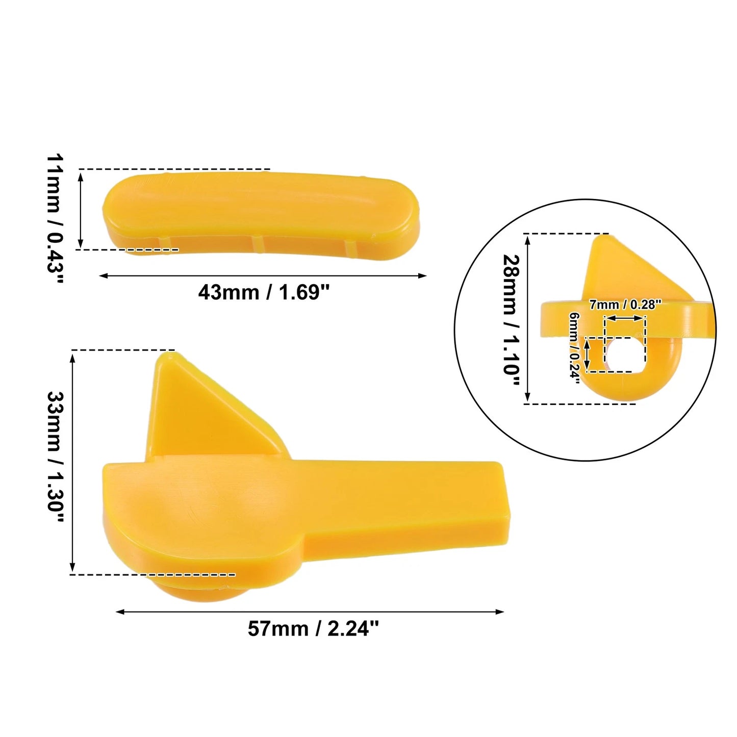 5 x Set / 2.24x1.30x1.10 / Tire Demount Head Insert for Motorcycle
