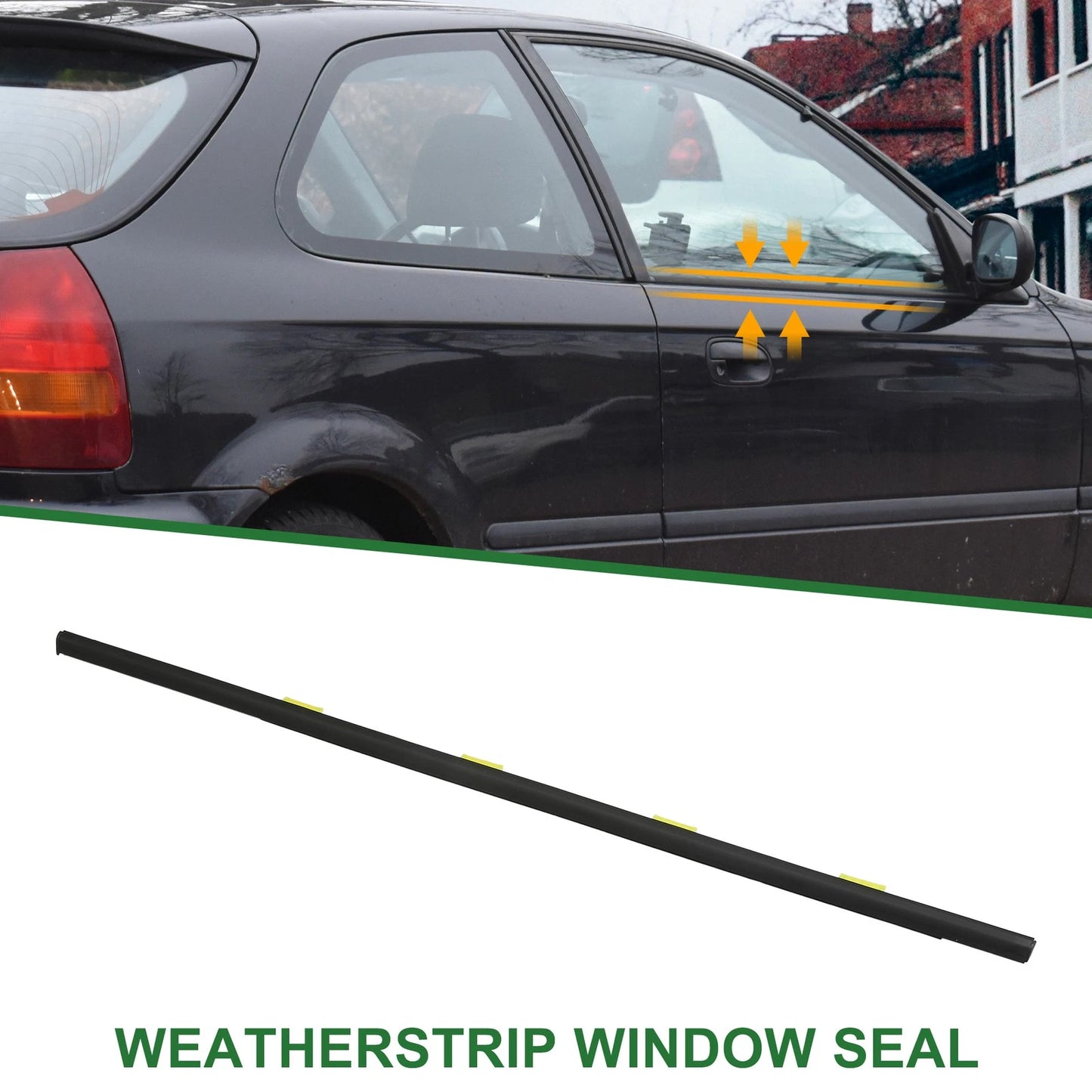 Rear Left Weatherstrip Window Seal for Honda Civic (1996-2000)