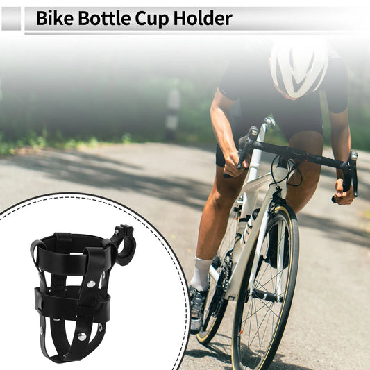 Cup Holder Universal for Motorcycle Bicycle Black PU Aluminum Alloy