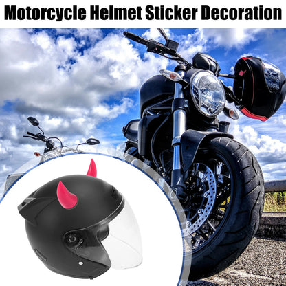2 x Helmet Bull Horn Style Decoration Suction Cup Dark Pink Car Motorcycle