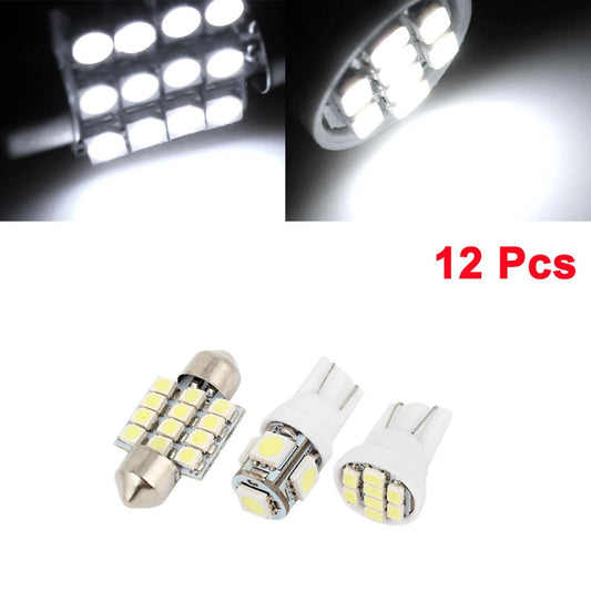 12 x Dome Map White LED Lights Interior Package Kit for Honda Pilot (2006-2008)