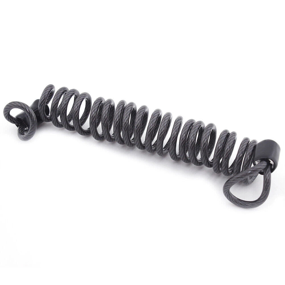 Black Motorcycle Disc Lock Security Reminder Anti-theft Rope Helmet Cable