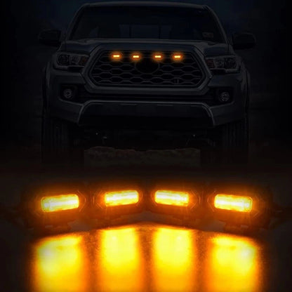 4 x Front Grille LED Light Lamps Smoke Lens for Toyota Tacoma (2020-2023)