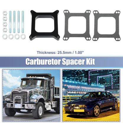 1" Tall Open Phenolic Carburetor Spacer Kit for Chevy & Ford