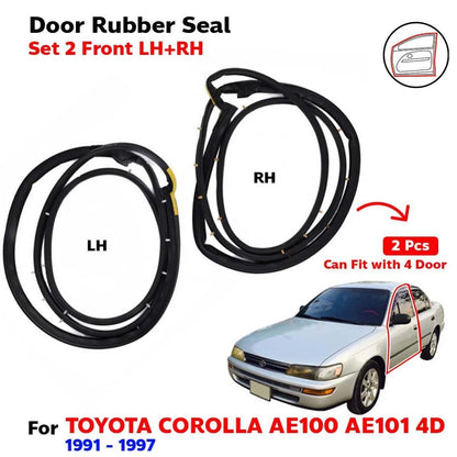 Door Rubber Seal Front LH+RH Fits Toyota Corolla EE100 AE100 AE101 4D Sedan