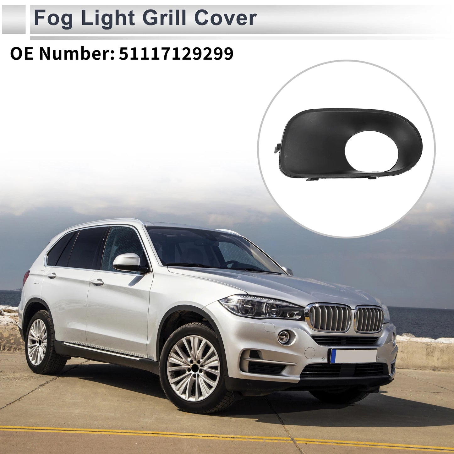 Front Left Fog Light Grill for BMW X5 (2004-2006)