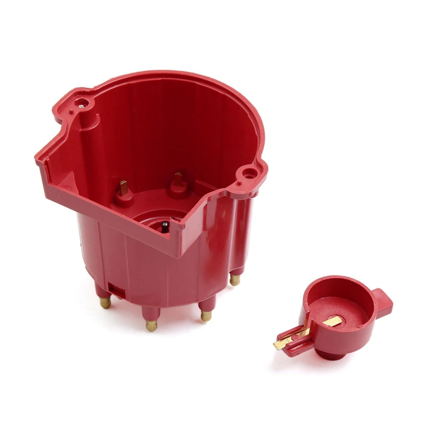 Red Ignition Distributor Cap and Rotor External Coil for Chevrolet DC 12V