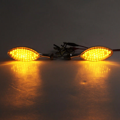 2 x Universal Motorcycle Chrome LED Turn Signal Indicators for Make & Model
