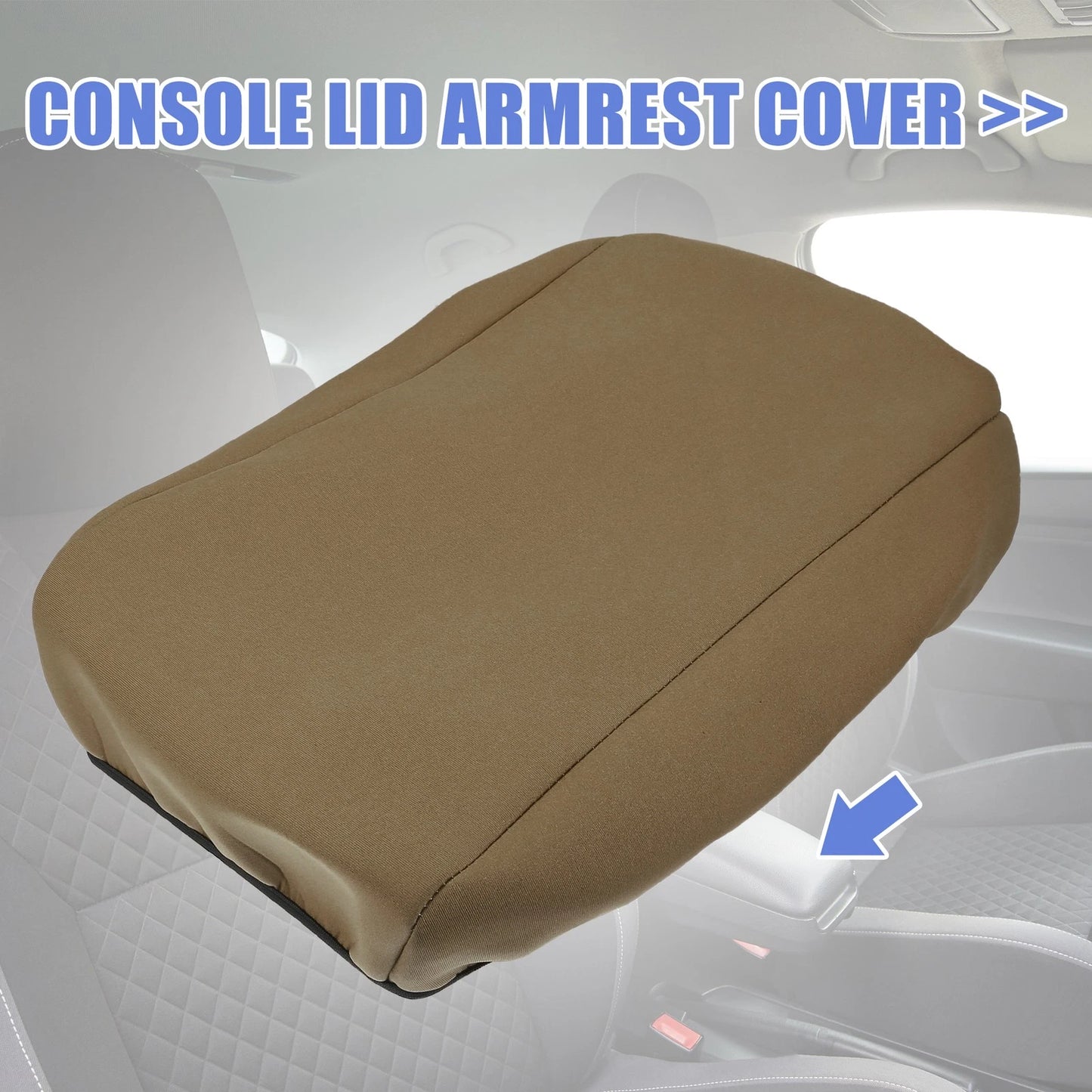 Neoprene Center Console Lid Armrest Cover Brown for Ford Explorer (2011-2019)