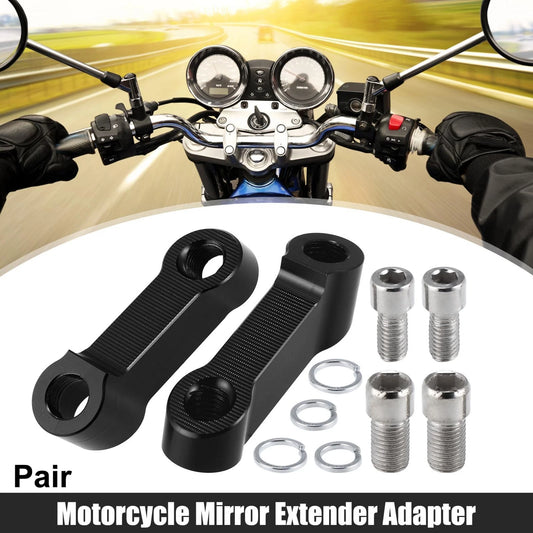 1 Pair Mirror Extender Adapter 10mm 8mm for Honda Yamaha