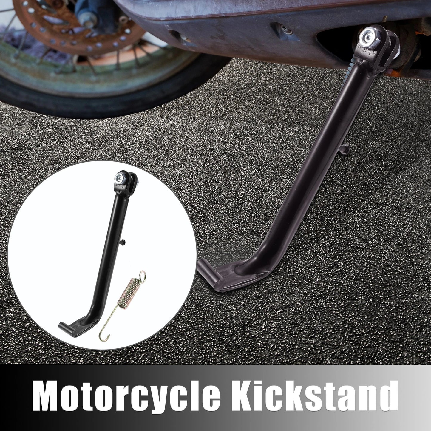 Kickstand Side Support Stand with Spring Black for Honda CG125