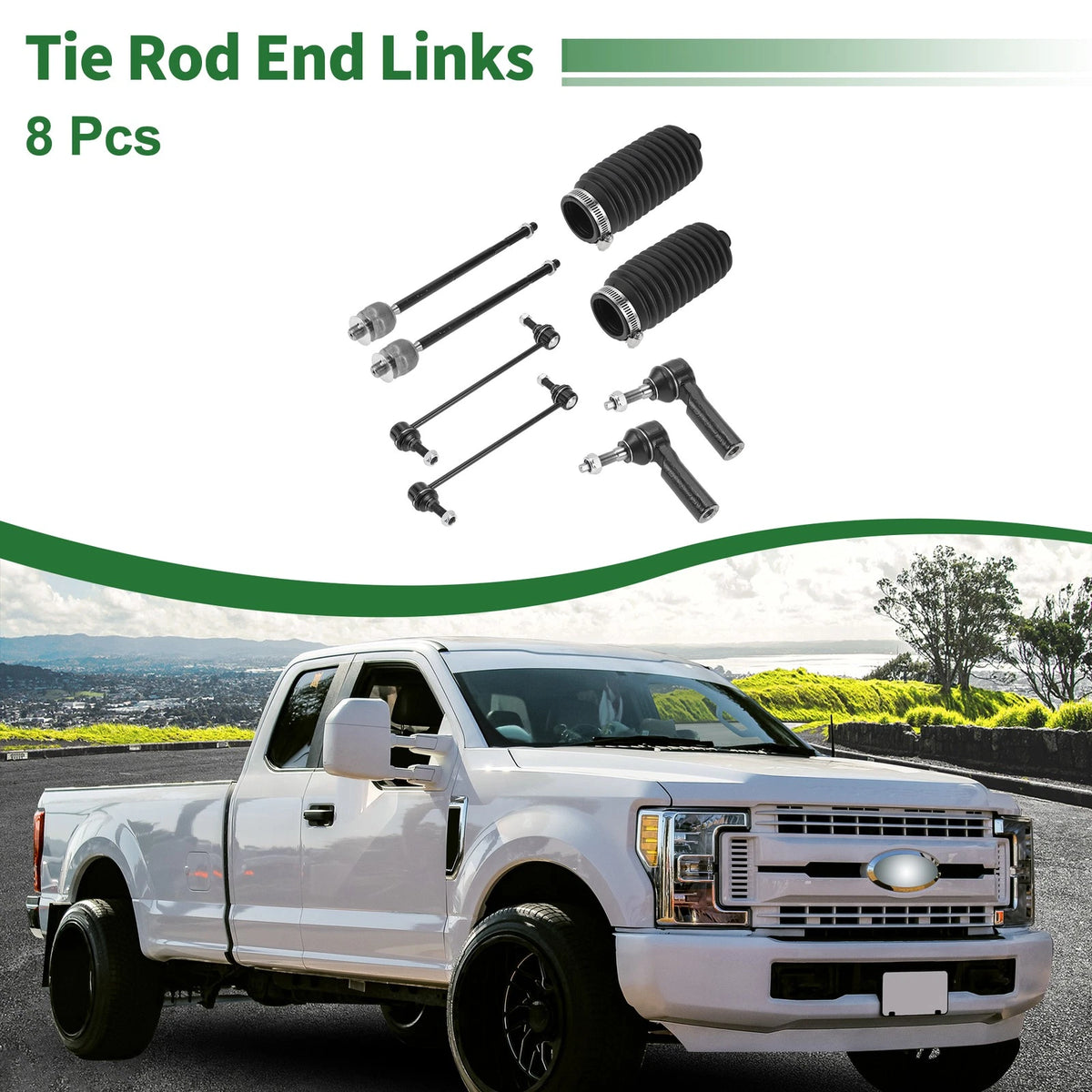 8pcs Front Suspension Kit Tie Rod Ends & Sway Bar Links for Ford Mustang (2005-2010)