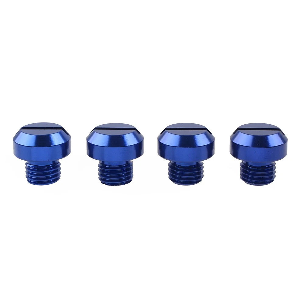 4 x Universal Motorcycle Mirror Hole Blanking Plugs for M10 Screws - Blue