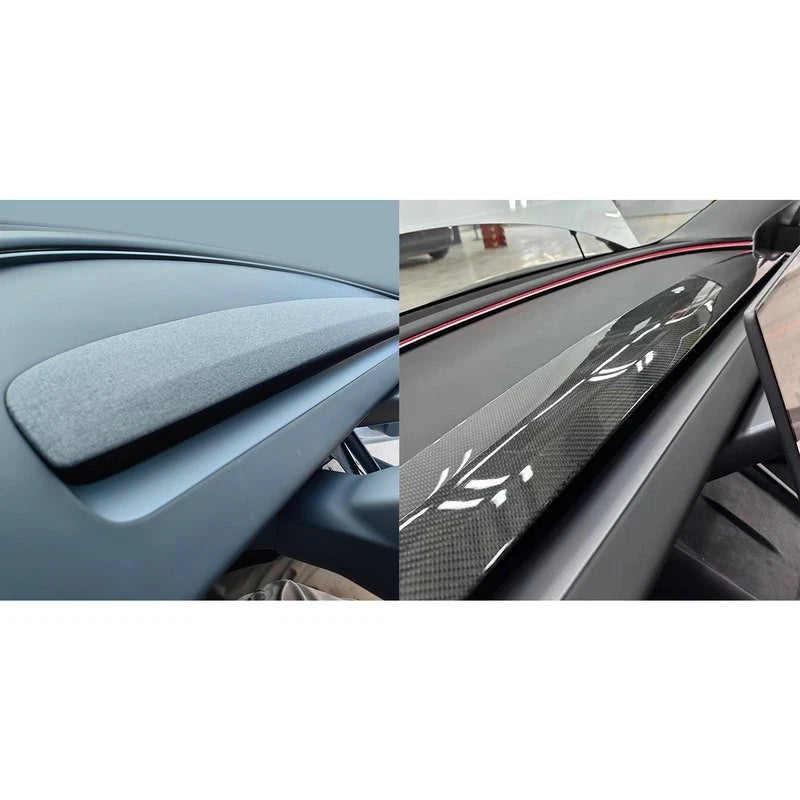 Real Carbon Fiber Replace Dashboard Panel Cover for Tesla Model 3 2023-2024