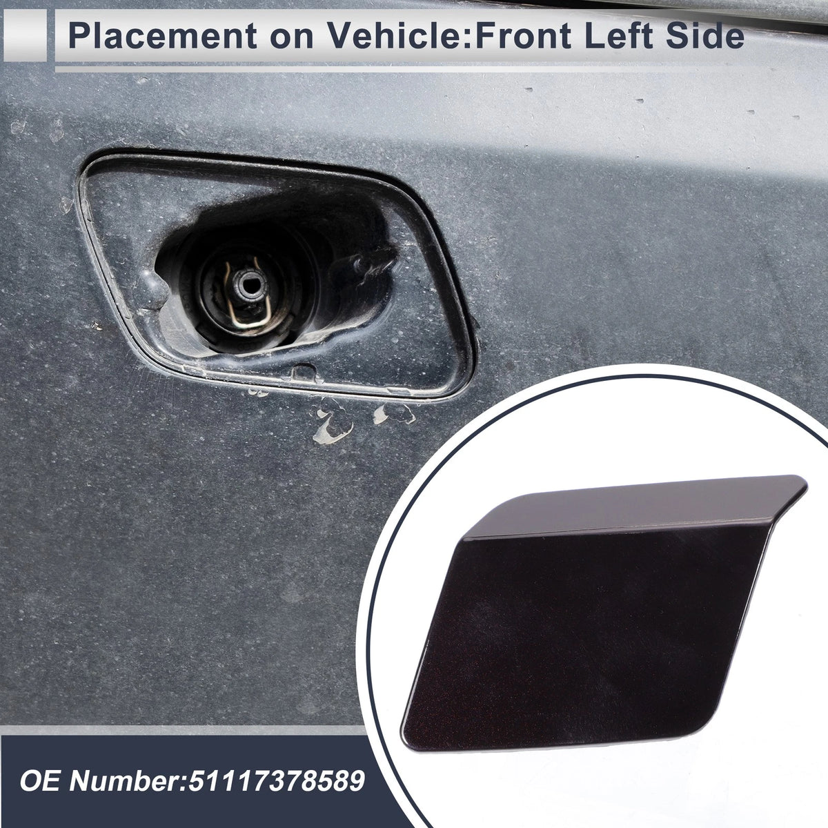 Bumper Headlight Washer Nozzle Cover for BMW X5 F15 (2014-2018)