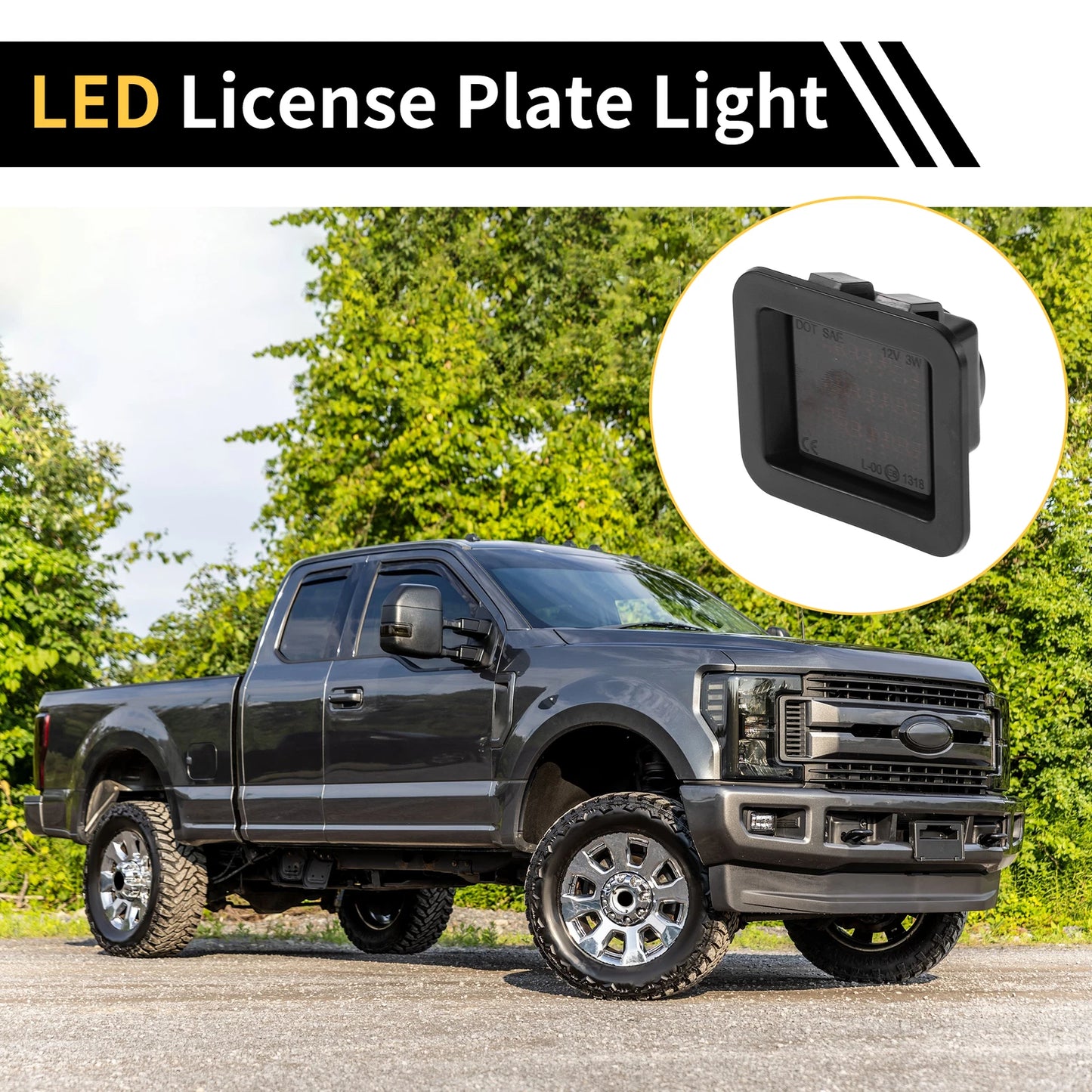 2 x License Plate Light Tag Lamps for Ford F-150 (2015-2023) Smoked Lens