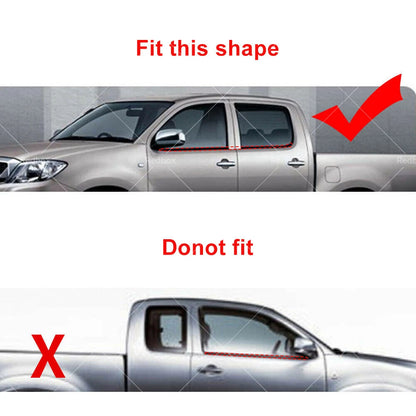 4x Weather Strip Window Moulding Trim for HILUX SR5 Double Cab (2005-2015)