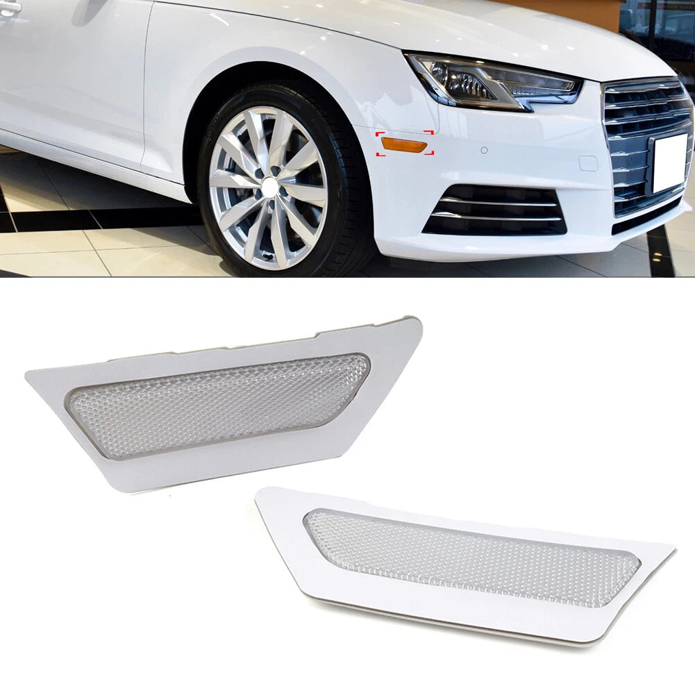 White Side Marker Lights for Audi A4 B9 (2017-2019)  8W0945071 8W0945072