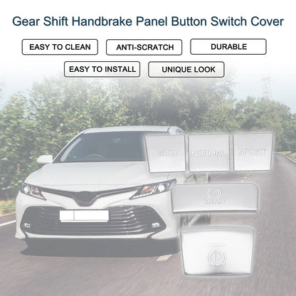 Gear Shift Handbrake Panel Button Switch Cover for Toyota Camry Silver 1Set