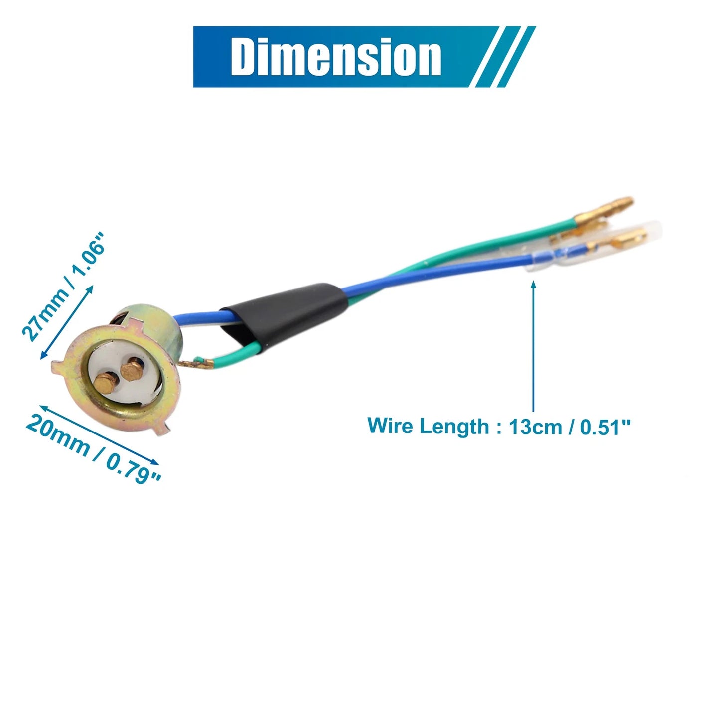 Item 1 3-Wire Headlight Harness Socket Connector for Motorcycle