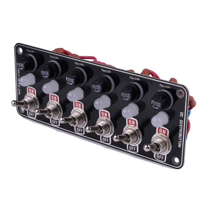 6 Gang Metal Rocker Switch Panel Fuse Box for Car Marine