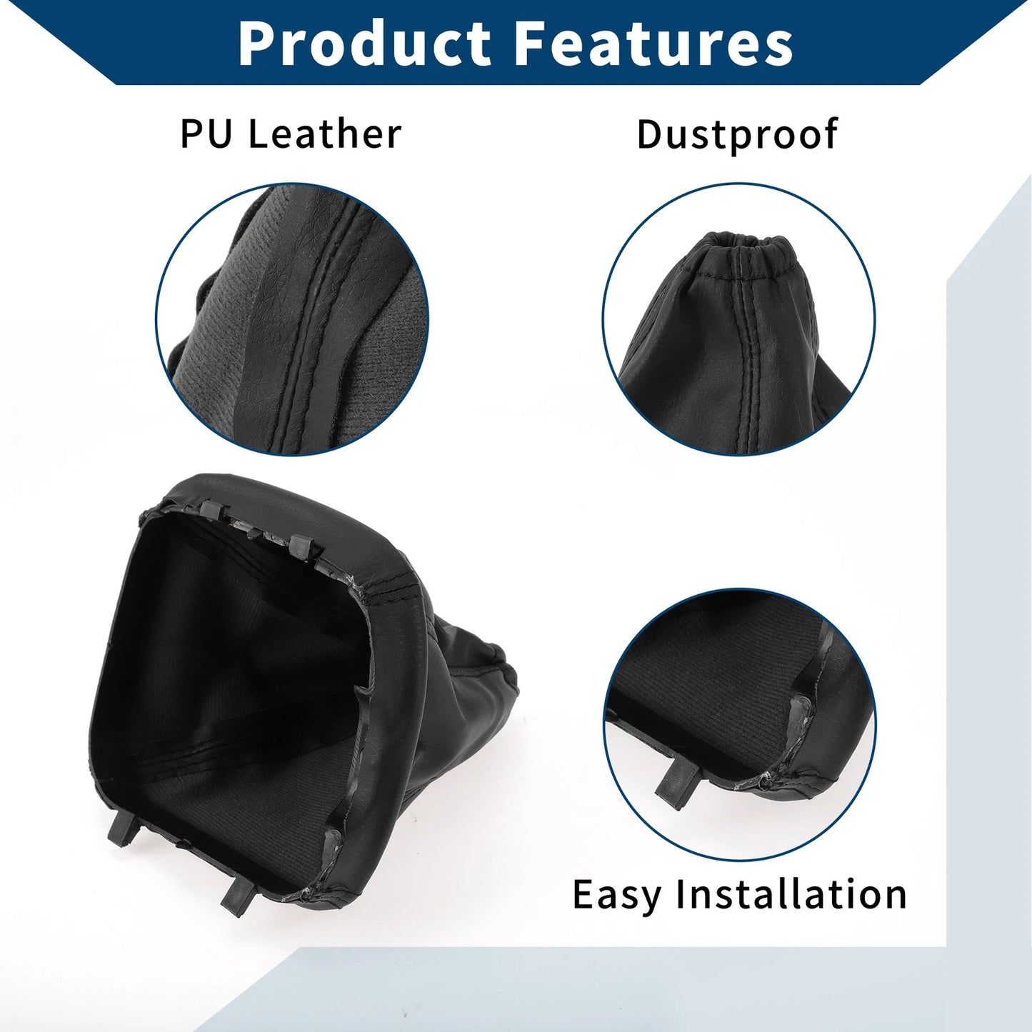 Car Gear Shift Stick Gaiter Black Leather for Ford Transit Mk7 (2006-2013)
