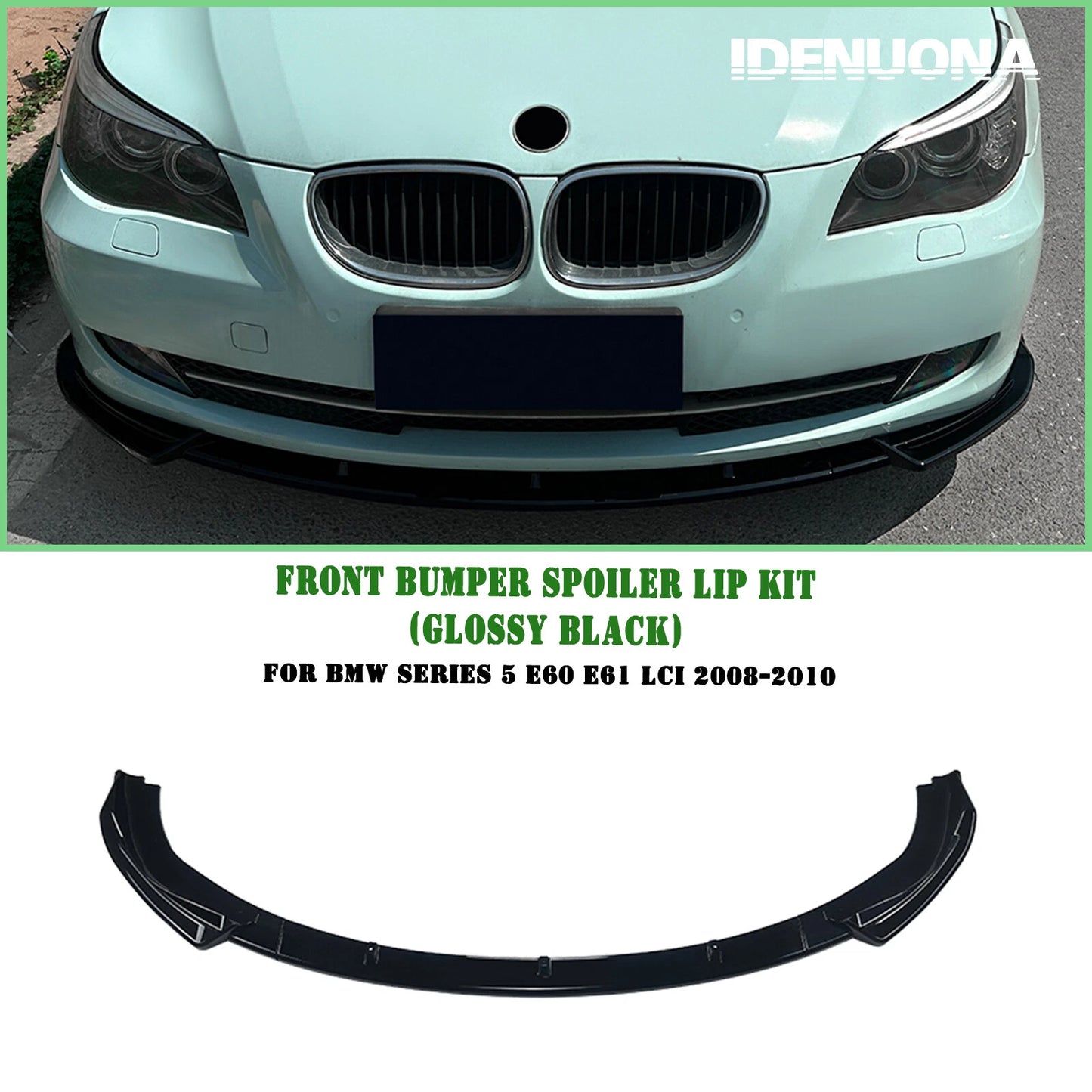Front Lower Spoiler Lip Splitter Kit for BMW 5 Series E60 E61 (2008-2010)