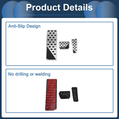 3 Pcs Automatic Foot Accelerator Pedal Covers for Jeep Grand Cherokee (2022-2025)